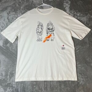 TEN C graphic t shirt mens large crew neck short sleeve made in italy white